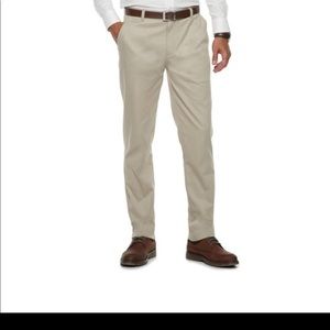 Chaps Khaki Flat Front Pants
